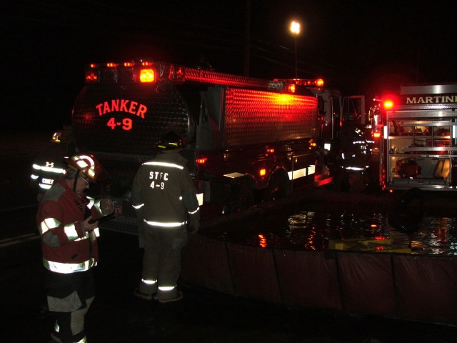 Tanker 4-9 assisting New Holland on a barn fire on North Railroad Avenue... 12/29/04